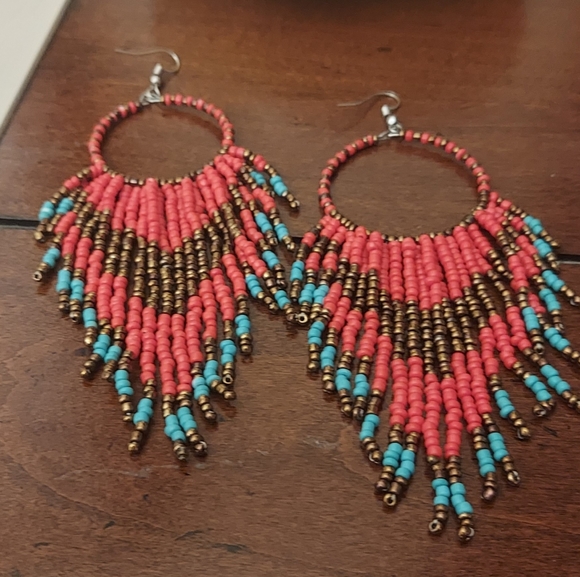 Handmade Beaded Earrings - Picture 3 of 6